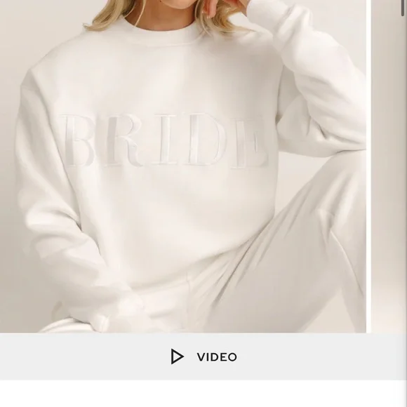 White 'Bride' Sweatshirt Six Stories - Picture 1 of 3